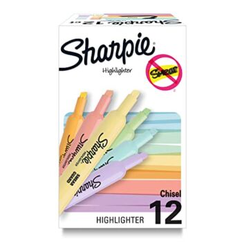 SHARPIE Tank Highlighters, Mild Pastel Colors, Assorted, Chisel Tip, 12 Count | The Storepaperoomates Retail Market - Fast Affordable Shopping