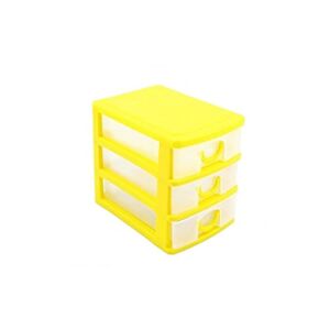 DIWANG Layers Drawer Desk Organizer Storage Boxes Containers Jewelry Cosmetics Case (Color : Yellow, Size : Large)