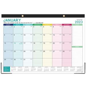 2023 Desk Calendar – Desk Calendar 2023, 12 Monthly Desk/Wall Calendar 2-in-1,16.8″ x 12″, January 2023 – December 2023, Thick Paper with Corner Protectors, Large Ruled Blocks – Colorful Lump