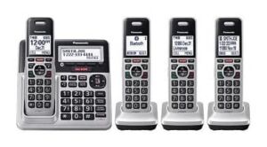 Panasonic KX-TG994SK Dect 6.0 Link to Cell Talking Caller ID Bluetooth Speakerphone Call Waiting Call Block Cordless Phone – 4 Handset (Renewed)