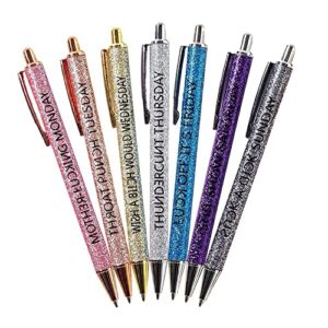 Funny Seven Days of The Week Mood Pen Describing Mentality, Funny Ballpoint Pens Everyday Pen Set, Spoof Funny Pens Funny Office Gifts
