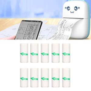 HEITIGN Set 10 Roll Printing Paper Mini Portable Bluetooth Photo Printer 57 x 25 mm White Self Adhesive Paper Portable Pocket Printer Labels Office Print Memo for Android iOS Accessories