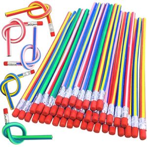 Xilanhhaa 40 Pack Flexible Bendable Pencils,7 Inch Colorful Magic Soft Pencil with Eraser,Bendy Pencil for Children,Kids,School Supplies,Party Favor,Gifts