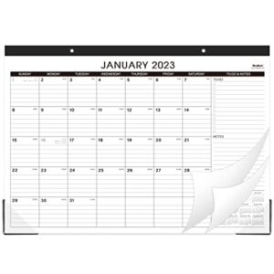 Desk Calendar 2023-2024 – Large Desk Calendar 2023-2024, Jan 2023 – Jun 2024, 17″ x 12″, Large Ruled Blocks, Desk Calendar with Tear Off Design, 2 Corner Protectors & 2 Hanging Hooks