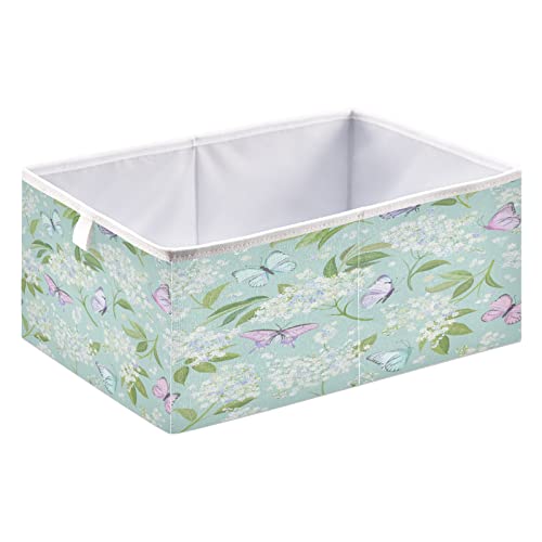 Kigai Butterfly Leaves Cube Storage Bins – 11x11x11 In Large Foldable Storage Basket Fabric Storage Baskes Organizer for Toys, Books, Shelves, Closet, Home Decor | The Storepaperoomates Retail Market - Fast Affordable Shopping