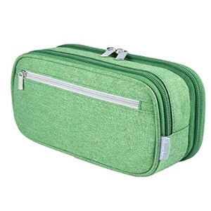 Pen Bag 3 Layers Portable Pencil Bag for Students Stationery Supplies Pencil Case for Middle/High School Pencil Organizer – Green