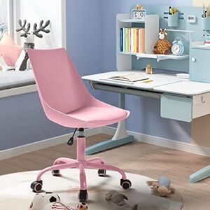 RAAMZO Home Office Executive Task Chair in Pink PU Mid Back Ergonomic Adjustable Design Swivel Home Computer Desk Chair