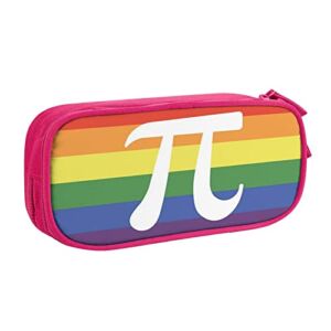 2022 pi gay pride by jarenap,Big Capacity Pencil Case Pouch Bag Pen Boxes,Rainbow Background Π,For Girls Boys Supplies For College Students Middle High School Office Large Storage,rainbow color,Pink