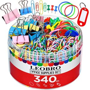 Binder Clips Paper Clips, 340PCS Colored Paperclips, Binder Clips, Paper Clamps, Mini Binder, Chip Clips, Office Clips Set for Office and School Supplies, Assorted Sizes