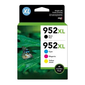 952XL Higher Yield Upgraded Ink Cartridges Replacement for HP 952 XL 952XL Compatible with HP OfficeJet Pro 8710 8720 8702 7720 7740 8715 8730 8740 8216 8725 8700 Printer ( 4 Pack)