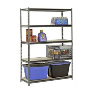 WMGOODS 5-Tier Steel Freestanding Shelves, 48″ W x 18″ D x 72″ H, Load Capacity 4000 Lbs, Perfect Storage Anywhere You Need a Heavy Duty Upright to Organize Bulky Items, Silver