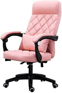 ch-AIR WHLONG Chair Computer Desk Chair High Back PU Leather Gaming Desk Chair Reclining Ergonomic Racing Office Chair with Lumbar Support (Color : Pink)