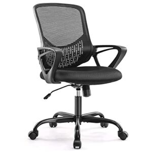Office Chair – Mid Back Home Office Desk Chairs, Adjustable Height, Breathable Mesh