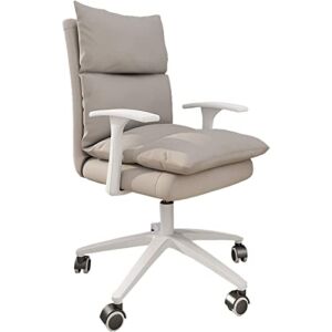 High-Back Swivel Office Desk Chair, Home Ergonomic Computer Chair with Linen Upholstery Cushion & Lumbar Support, for Home and Office Comfortable,D