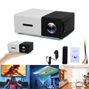 1080P HD LED Home Projector Mobile Phone Micro Portable Projector USB HDMI AV SD Mini Portable HD LED Projector for Home Office Travel Gifts