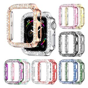 Rc-Z Bling Case for Apple Watch Series 7/Series 8 45mm, 12-Pack Bling Bumper Double Diamonds Rhinestone Bumper Protective Frame Cover Replacement for iWatch Series 7/Series 8 45mm Women