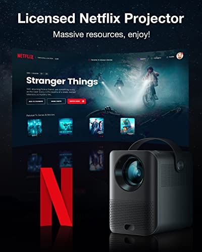 WiFi Projector Native 1080P, 4K Supported Portable Projector Netflix-Licensed, Android TV 10.0 Movie Projector with 9000Lumens, 2.4/5G WiFi, 4D Keystone Correction, 120″ Screen and Google Assistant | The Storepaperoomates Retail Market - Fast Affordable Shopping