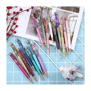 1PC Liquid Sand Pen Flower Dynamic Crystal Ballpoint Pen Black Ink Pen for Birthday, Wedding, Home School Office Suppy
