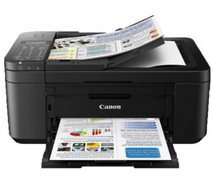 Canon PIXMA TR4520 Wireless All in One Photo Printer with Mobile Printing, Print Scan Copy Fax, Auto 2-Sided Printing, Compatible with Alexa, Black