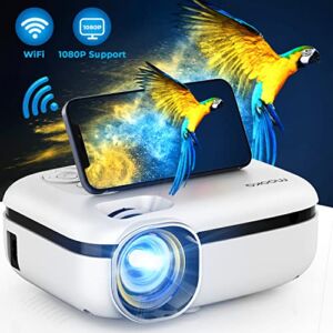 Portable Movie Projector, WiFi Outdoor Projector with Carrying Bag, Support Full HD 1080P Mini Smart Phone Projector for Home Theater Outdoor Movies Compatible with TV Stick HDMI USB AV