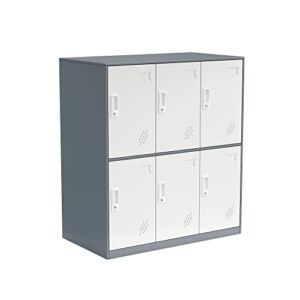 6 Door Metal Locker Storage Cabinet with Card Slot, Organizer,Shoes and Bags Steel Locker for Office, Home, Bank, School, Gym