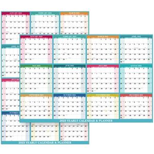 2023 Yearly Wall Calendar – Dry Erase Calendar, Erasable Wall Calendar 2023, Jan. 2023 – Dec. 2023, 12 Months Yearly Wall Calendar, 34.8” × 22.8”, 2-Sided Horizontal/Vertical Reversible, Erasable & Reusable Calendar with 8 Round Stickers