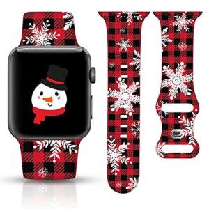 Christmas Watch Band Compatible with Apple Watch 42mm 44mm 45mm Series 7 6 5 4 3 2 1 SE Holiday Watch Band Compatible with Apple for Women Christmas Plaid Smartwatch Wristband iWatch Replacement Strap