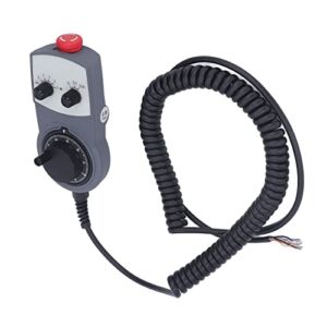 CNC Electronic Handwheel, Handwheel Controller Comfortable Good Ductility Magnetic Base Harness Direct Connection with Emergency Stop for PLC