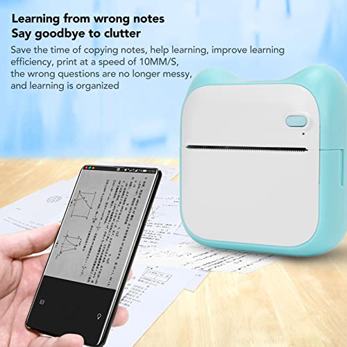 Wireless Bluetooth Printer, Blue Large Capacity Battery Picture Printer USB Charging One Click Printing for Office for School | The Storepaperoomates Retail Market - Fast Affordable Shopping