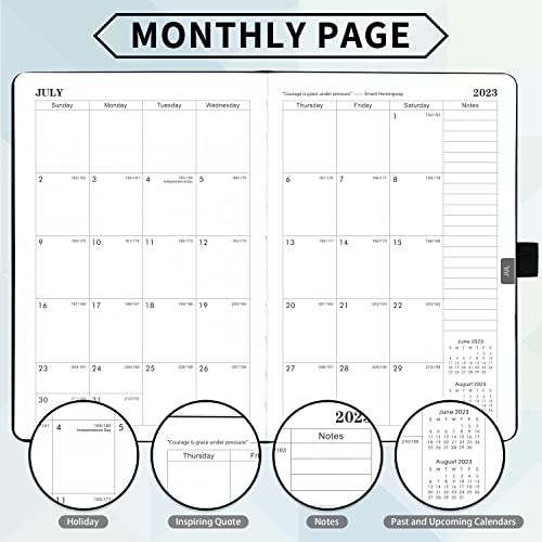 2023 Planner – Planner 2023, 2023 Weekly Monthly Planner, Jan.2023 – Dec.2023, 5.8” x 8.3”, Thick Paper, Leather Cover, Pen Holder, Back Pocket, Bookmarks, Perfect Daily Organizer – Classic Black | The Storepaperoomates Retail Market - Fast Affordable Shopping
