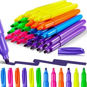 100 Pcs Highlighter Bulk Assorted Colors, 6 Bright Colors Highlighter Markers Chisel Tip Highlighter Pens Set for Kids Adult School and Office Supplies, Carnival Rewards