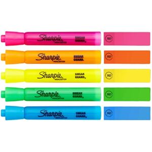 The Mega Deals Highlighters, 5pk. Highlighter- Fluorescent Highlighters Assorted Colors. Great Bible and Pens No Bleed. Pink, Orange, Blue, Green Yellow Highlighter.