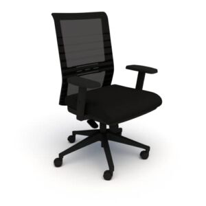 Compel Lucky Banded Mesh Contoured Back Adjustable Ergonomic Computer Task Office Desk Chair, Black