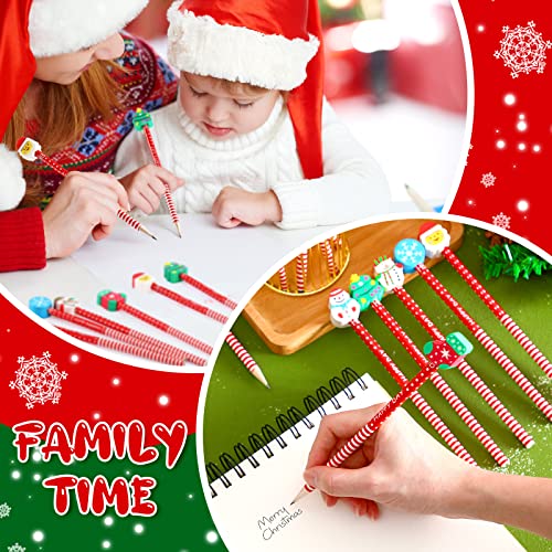 120 Pieces Christmas Pencils Bulk with Eraser Toppers Wooden Pencil Cute Pencils Birthday Pencils for Students Fun Pencils for Kids Bulk School Supplies and Children Prize Gifts, 6 Styles | The Storepaperoomates Retail Market - Fast Affordable Shopping
