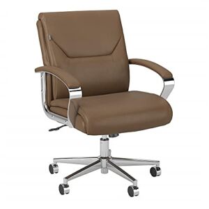 Bush Business Furniture South Haven Mid Back Leather Executive Office Chair, Saddle Tan