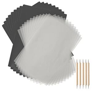 Carbon Transfer Paper and Tracing Paper – Black Graphite Transfer Paper with 5pcs Tracing Stylus (200 Sheets)