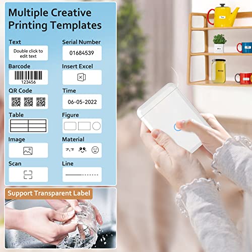 JADENS Label Maker Machine with Tape, D110 Portable Bluetooth Label Printer for Storage, Shipping, Barcode, Mailing, Office, Home, Organizing, Sticker Maker Mini Label Maker with Multiple Templates | The Storepaperoomates Retail Market - Fast Affordable Shopping