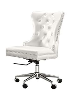 Furniture OC39-A Office Chair, White Faux Leather