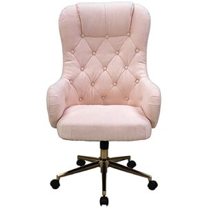 Hanover Savannah High Back Tufted Pink Office, Desk, or Task Chair with Wheels and Gas Lift, HOC0018, 39.500