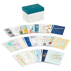 Hallmark All Occasion Greeting Cards Assortment—48 Cards and Envelopes with Card Organizer Box (Polka Dots)—Birthday Cards, Baby Shower Cards, Sympathy Cards, Thinking of You Cards, Thank You Cards