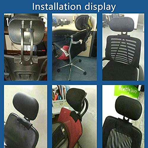 Chair Headrest Pillow Mesh Chair Universal Adjustable Height Upholstered Headrest with Long and Short Screw Fittings for Ergonomic High Swivel Executive Chair Only Headrest, Black2.2 | The Storepaperoomates Retail Market - Fast Affordable Shopping