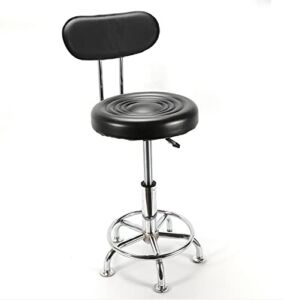 DNYSYSJ Adjustable Workshop Chair, Bar Stool, Hydraulic Garage Work Shop Chair Seat with Backrest, Height Adjustable Black Chair for Work Shop Stool
