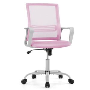 Ergonomic Home Office Chair – Rolling Desk Chair with Lumbar Support and Armrest, Height Adjustable Breathable Mesh Chair, Mid Back Executive Task Chair with Padded Seat and Tilt Function