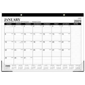 Desk Calendar 2023 – 2023 Desk Calendar, 12 Monthly Desk/Wall Calendar 2-in-1,16.8″ x 12″, January 2023 – December 2023, Thick Paper with Corner Protectors, Large Ruled Blocks – Classic Black