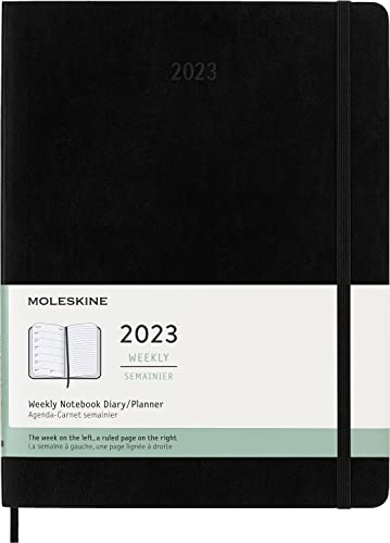 Moleskine 2023 Weekly Notebook Planner, 12M, Extra Large, Black, Soft Cover (7.5 x 10) | The Storepaperoomates Retail Market - Fast Affordable Shopping
