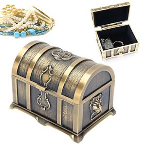 Jewelry Box, Zinc Alloy Jewelry Decorative Box Metal Jewelry Box Trinket Organizer Storage Box for Necklaces for Earrings for Bracelets for Jewelry(Qinggu Medium)