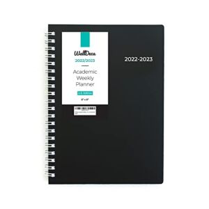 WallDeca 2022-2023 Academic Weekly Planner – Weekly & Monthly Planner, Jul 2022 – Dec 2023, Flexible Cover, Notes Pages, Twin-Wire Binding (2023 (8 x 6-Inches))