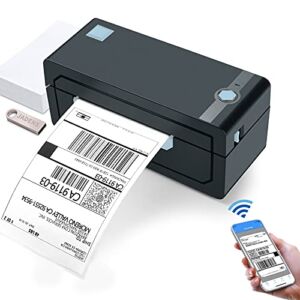 JADENS Bluetooth Thermal Shipping Label Printer – Wireless 4×6 Shipping Label Printer, Compatible with Android&iPhone and Windows, Widely Used for Ebay, Amazon, Shopify, Etsy, USPS