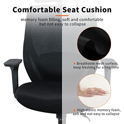 Ergonomic Mesh Office Chair High Back Computer Desk Chair with Lumbar Support Headrest Arms Office Desk Chair with Back Support for Home (Black), by Artswish | The Storepaperoomates Retail Market - Fast Affordable Shopping