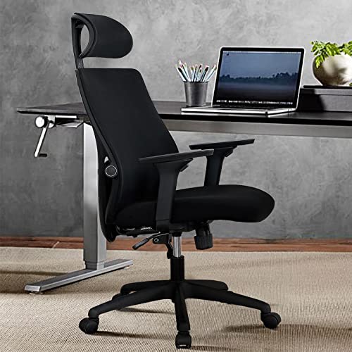 Ergonomic Mesh Office Chair High Back Computer Desk Chair with Lumbar Support Headrest Arms Office Desk Chair with Back Support for Home (Black), by Artswish | The Storepaperoomates Retail Market - Fast Affordable Shopping